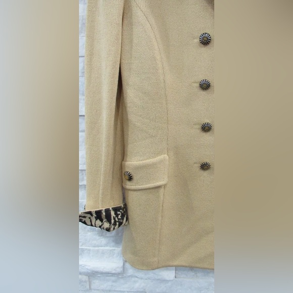 Stunning 2 pc Set St John Camel Santana Knit Blazer & Tank - 2/S (fits more M) - Picture 3 of 8